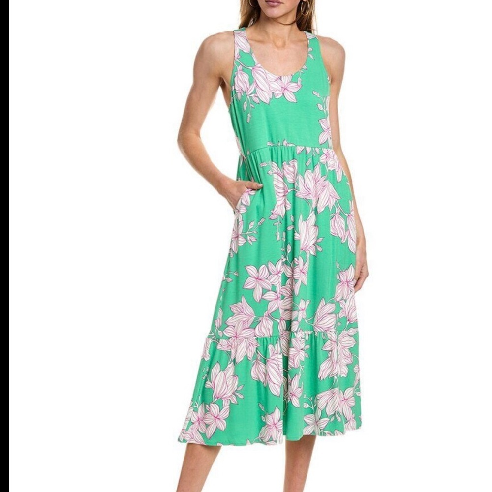 CAbi Green Halter Sundress Midi